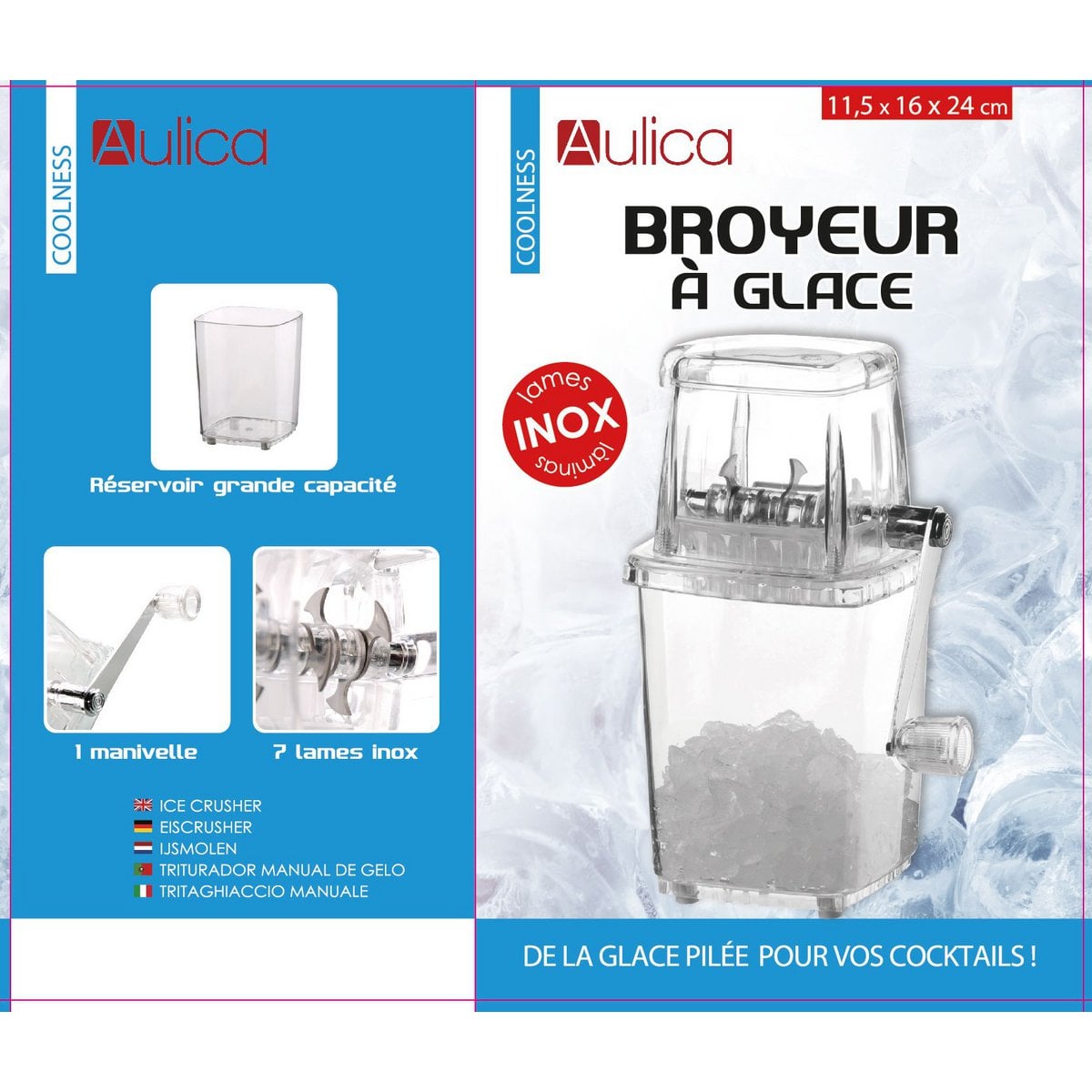 Ijsbreker acryl 11x11x23.5 cm transparant