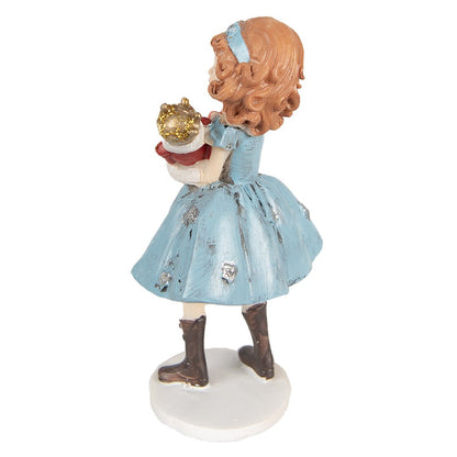 Kerstbeeld kind 12 cm blauw polyresin