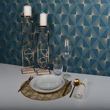 Platenschaal geometrisch goud 38x38 cm