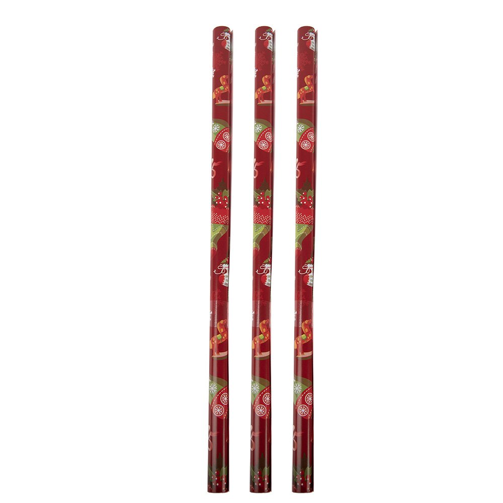 Inpakpapier 3 rollen 50x75 cm rood