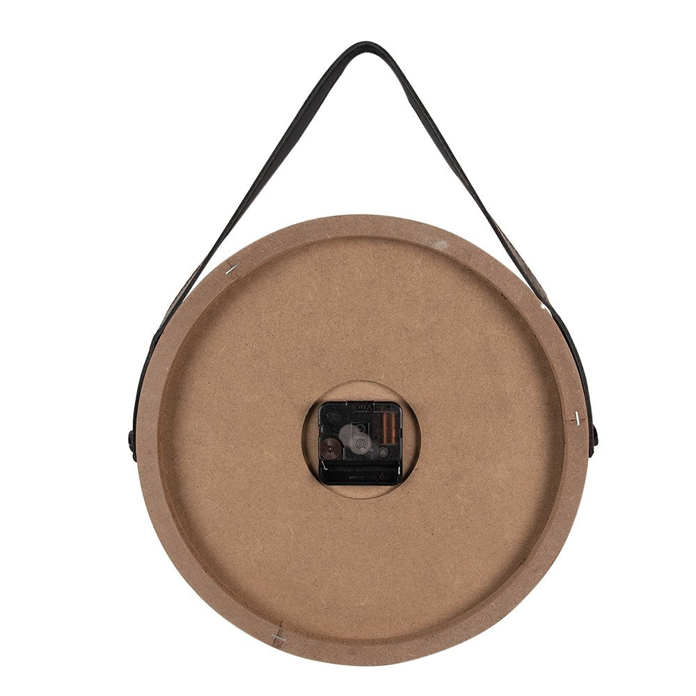 Wall Clock Ø 30 cm Brown MDF Wall Clock
