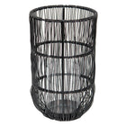 Windlicht Ø 13x23 cm zwart metaal