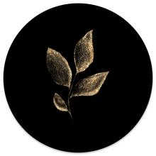 Wall circle leaf gold black