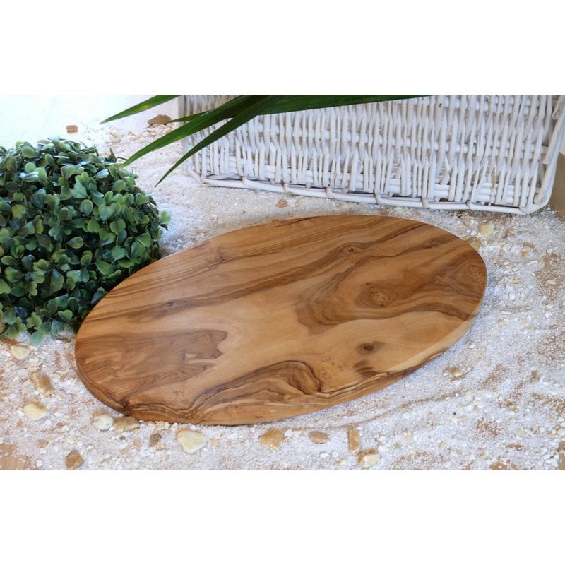 Ontbijtbord ovaal 30 cm olijfhout