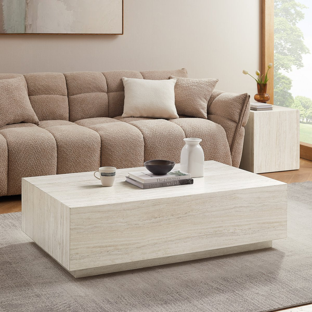 Salontafel 120x75x35 cm travertin look