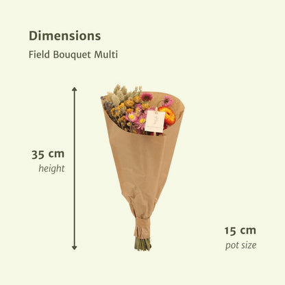 Droogboeket 35 cm kleurrijk