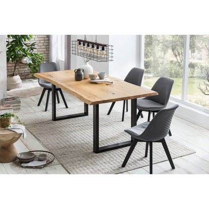 Eettafel massief eiken 240x100 cm boomrand