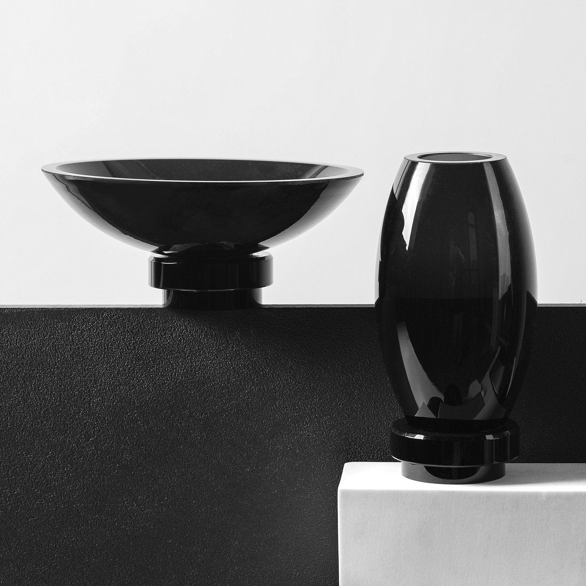 Design schaal donker glas RUD10ZW