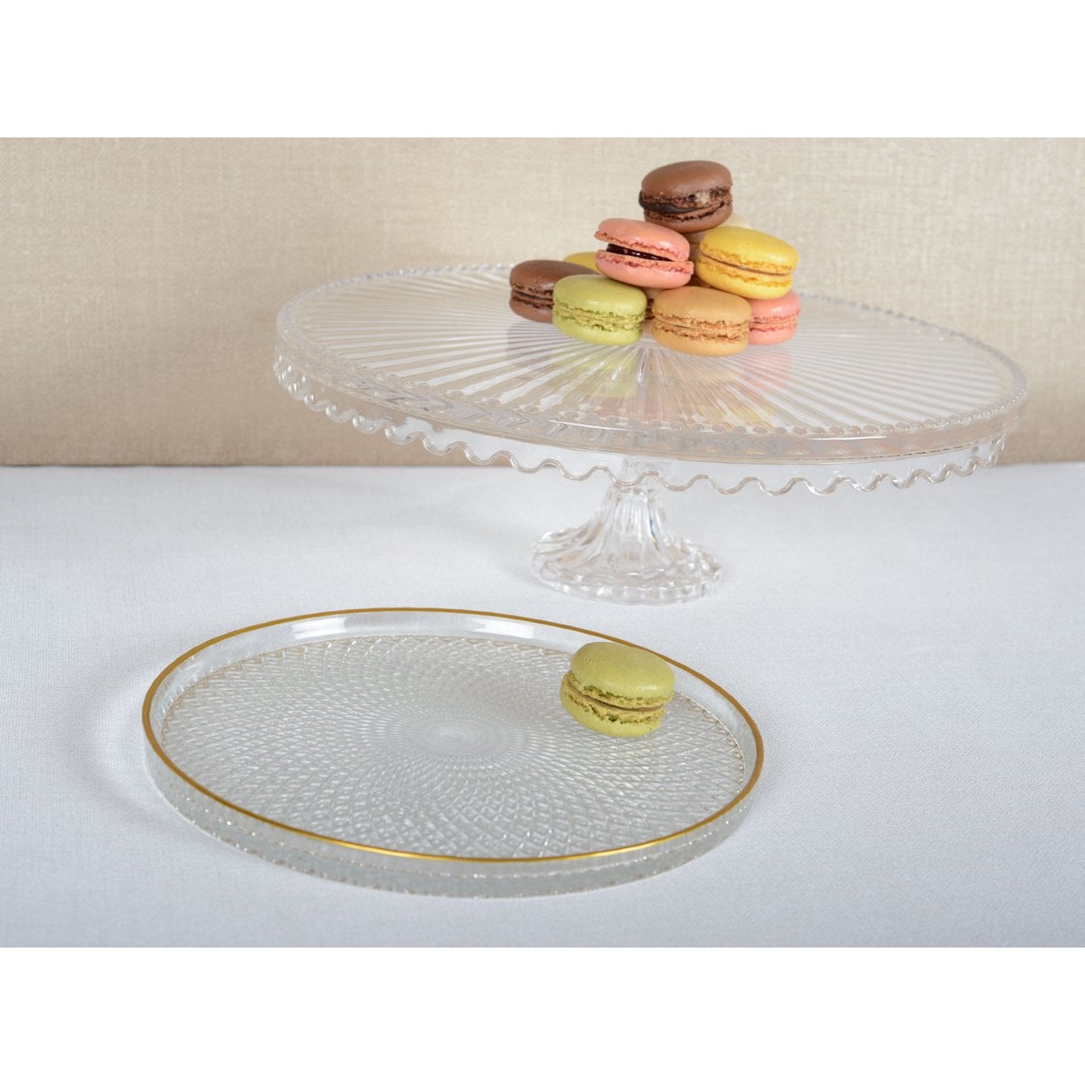 Glazen taartplateau 32x32x17 cm transparant