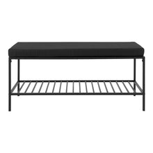 Halbank zwart staal met opbergplank 100x36x48,5cm