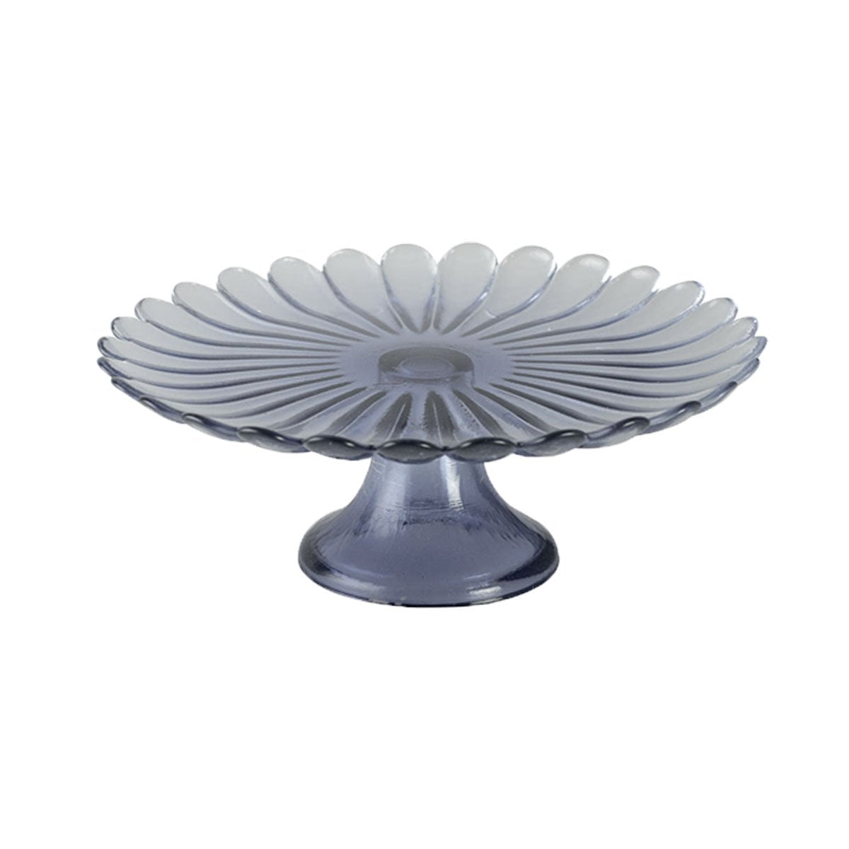 Taartplateau blauw glas 21 cm