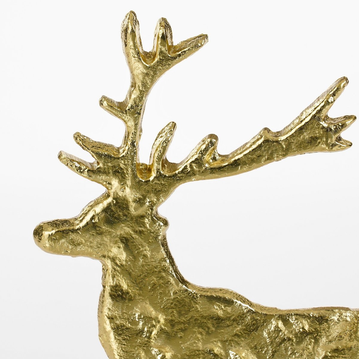 Kerstbeeld rendier aluminium marmer 27 cm goud