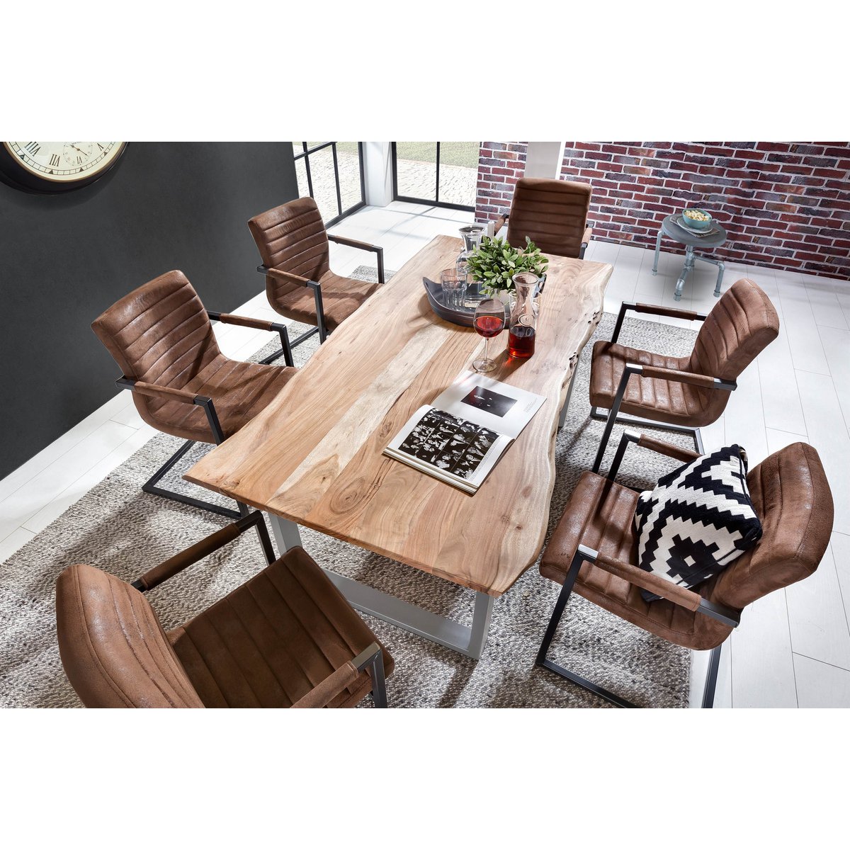 Eettafel 240x100 cm natuurlijk acacia 56 mm