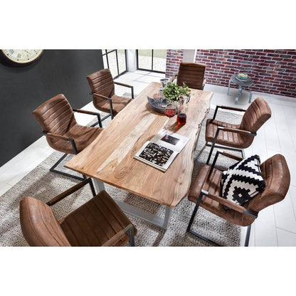 Eettafel 240x100 cm natuurlijk acacia 56 mm