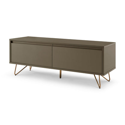 Lowboard with drawer and drop-down door, matt
