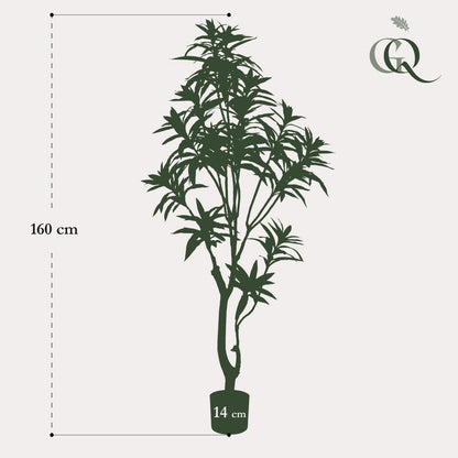 Kunstplant Dracaena 155 cm tweekleurig groen