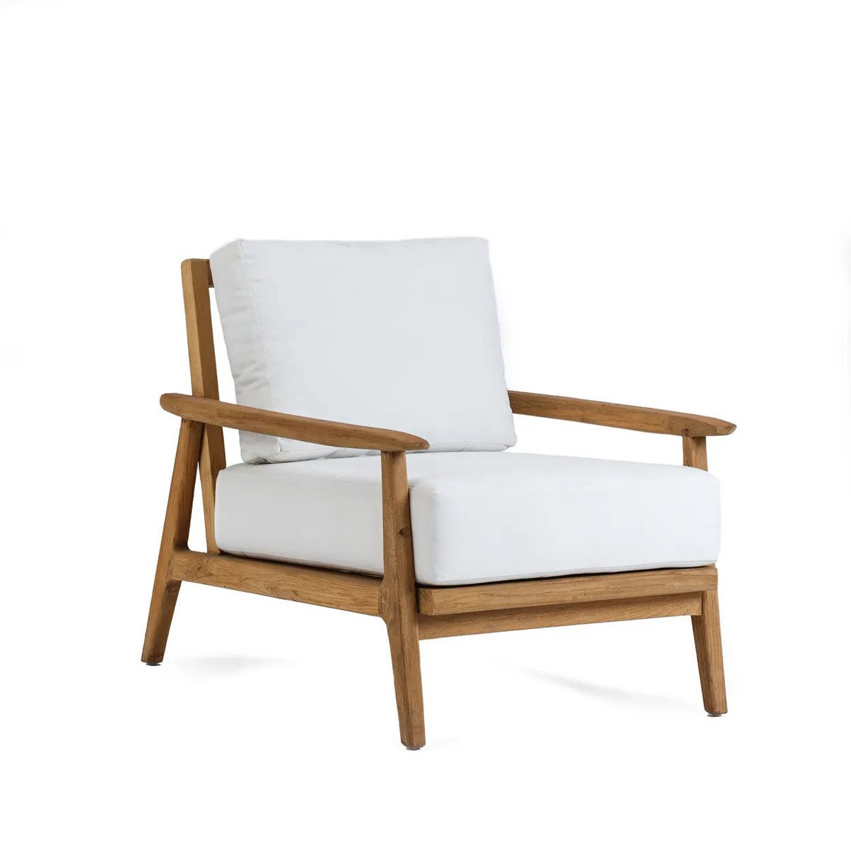 Eenzitsbank teakhout 75x84x75 cm met kussen
