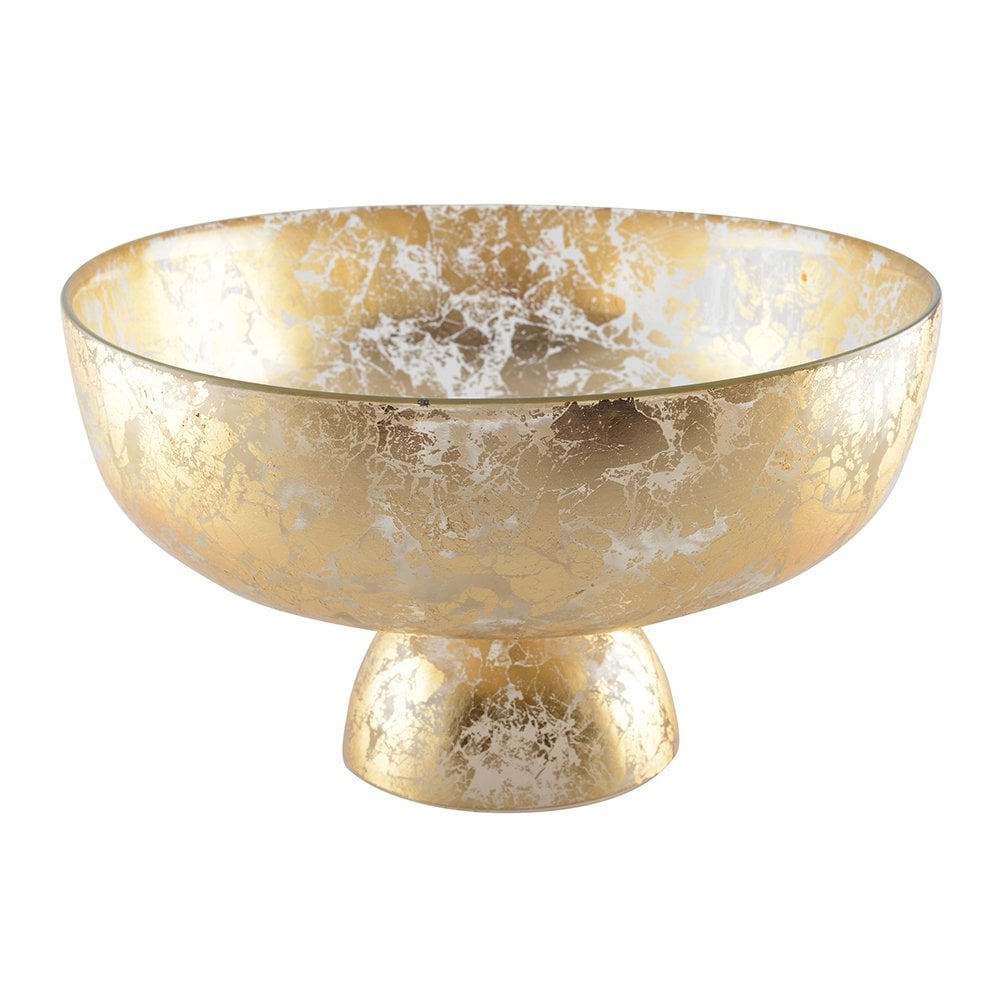 Schaal 27x27x9 cm glas goud