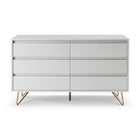 Wide chest of drawers with 6 drawers