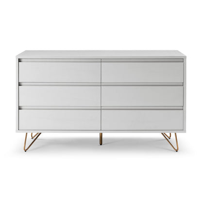 Wide chest of drawers with 6 drawers