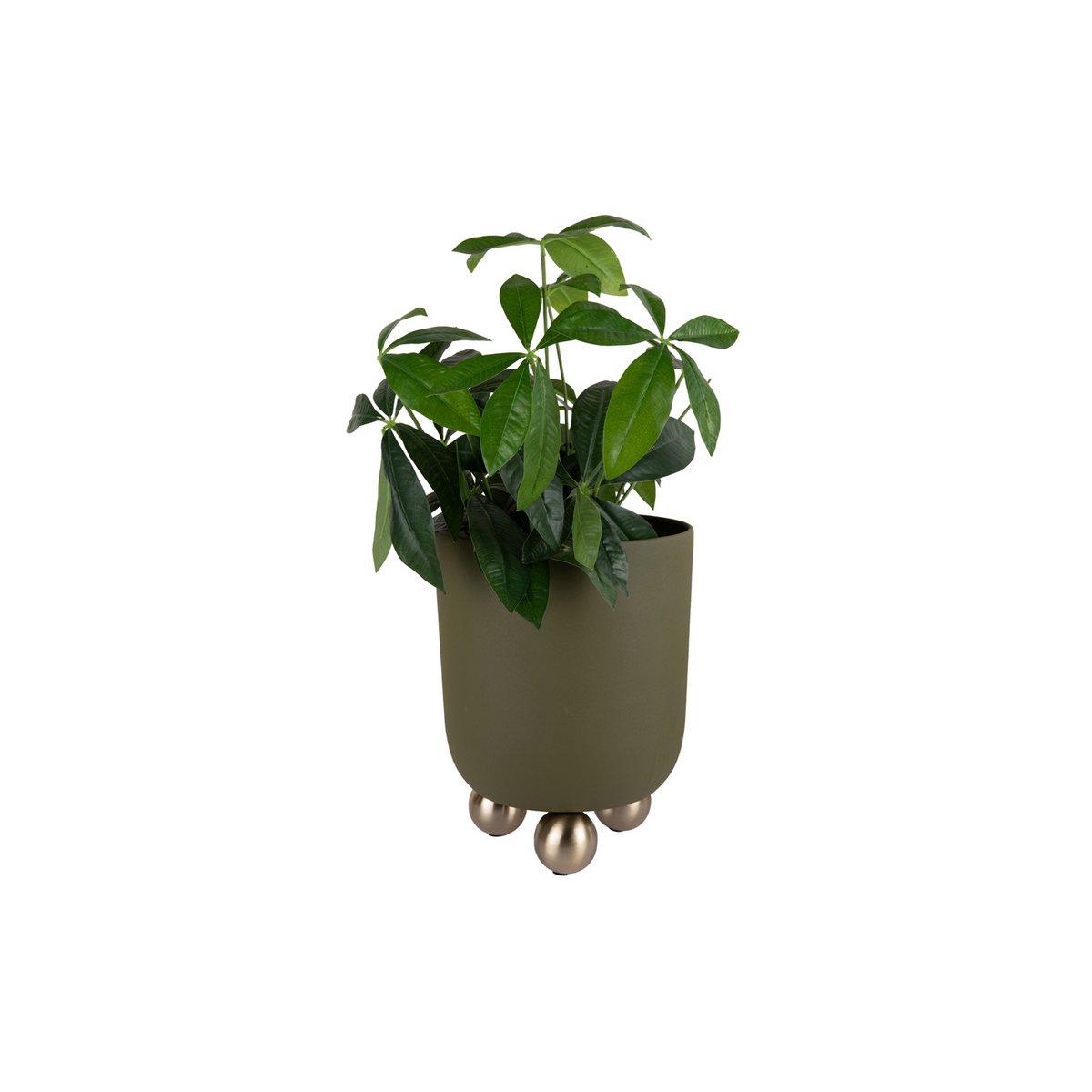 Plantpot 26x26x32 cm groen metaal