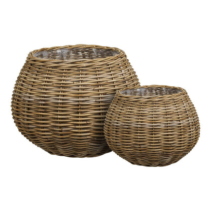 Melaka Mand, kubu rotan, naturel, set van 2