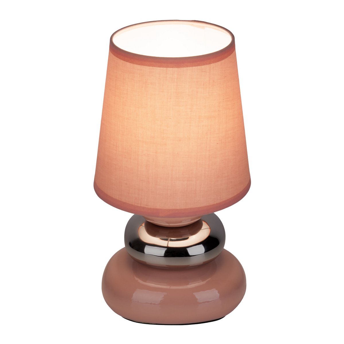 Ceramic Table Lamp "Stoney" Pink - Classical - Table Lamp - - Rose/Salmon - E14 - No information