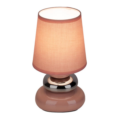 Ceramic Table Lamp "Stoney" Pink - Classical - Table Lamp - - Rose/Salmon - E14 - No information