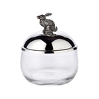 Voorraadpot konijn glas verzilverd 12 cm