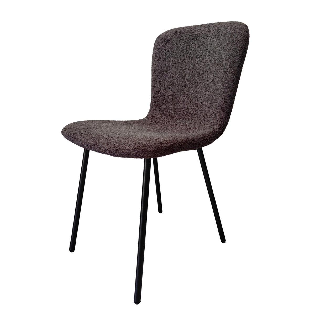 Eetkamerstoelen set van 4 bouclé donkergrijs