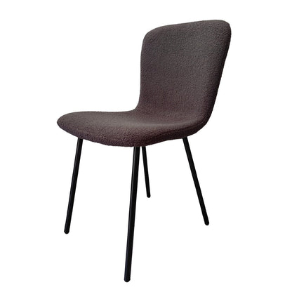 Eetkamerstoelen set van 4 bouclé donkergrijs