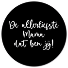 Muurcirkel mama 40 cm Dibond zwart