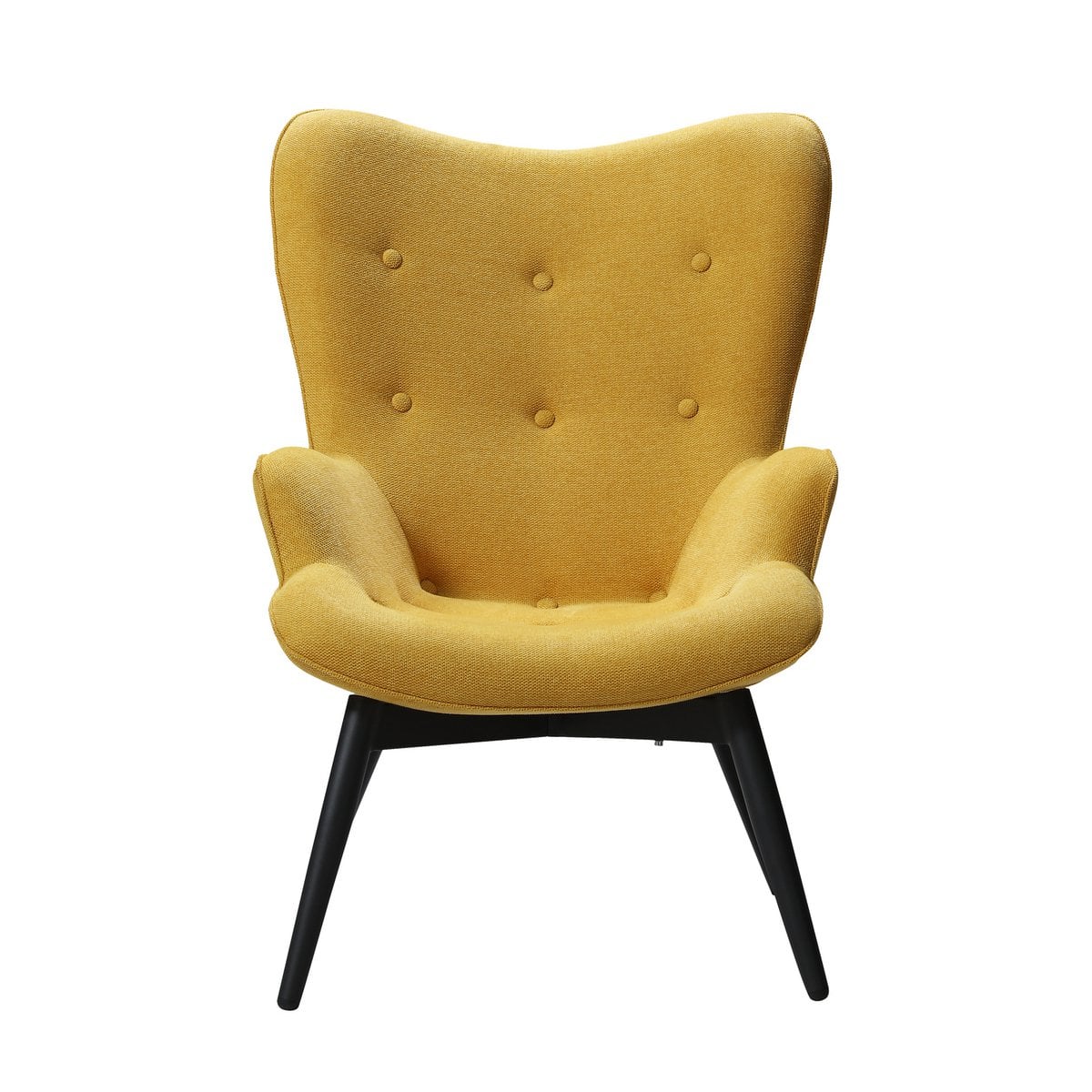 Armchair with yellow structured fabric