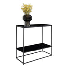 Vita Console Table With Black Frame and Two Modern Shelves