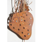 Aardbei hanger patina 13x10 cm metaal