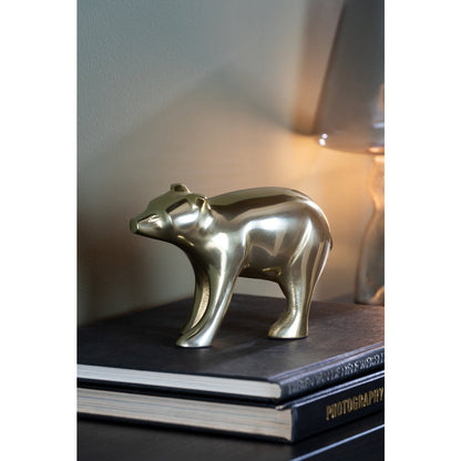 Standbeeld beer goud aluminium 15x7x11 cm