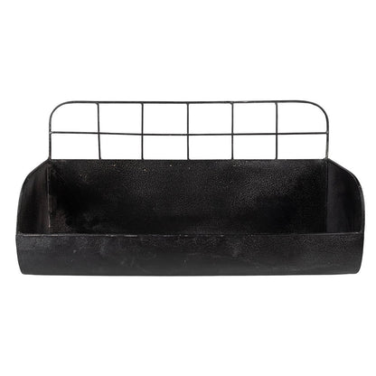Wandrek 38x14x20 cm Zwart ijzer Muurrek
