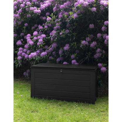 Kussendoos kunststof 146,5x61x64,5 cm zwart 490L