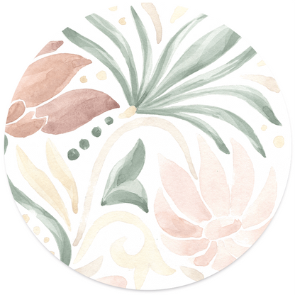 Muurcirkel Ibiza floral Dibond/Forex