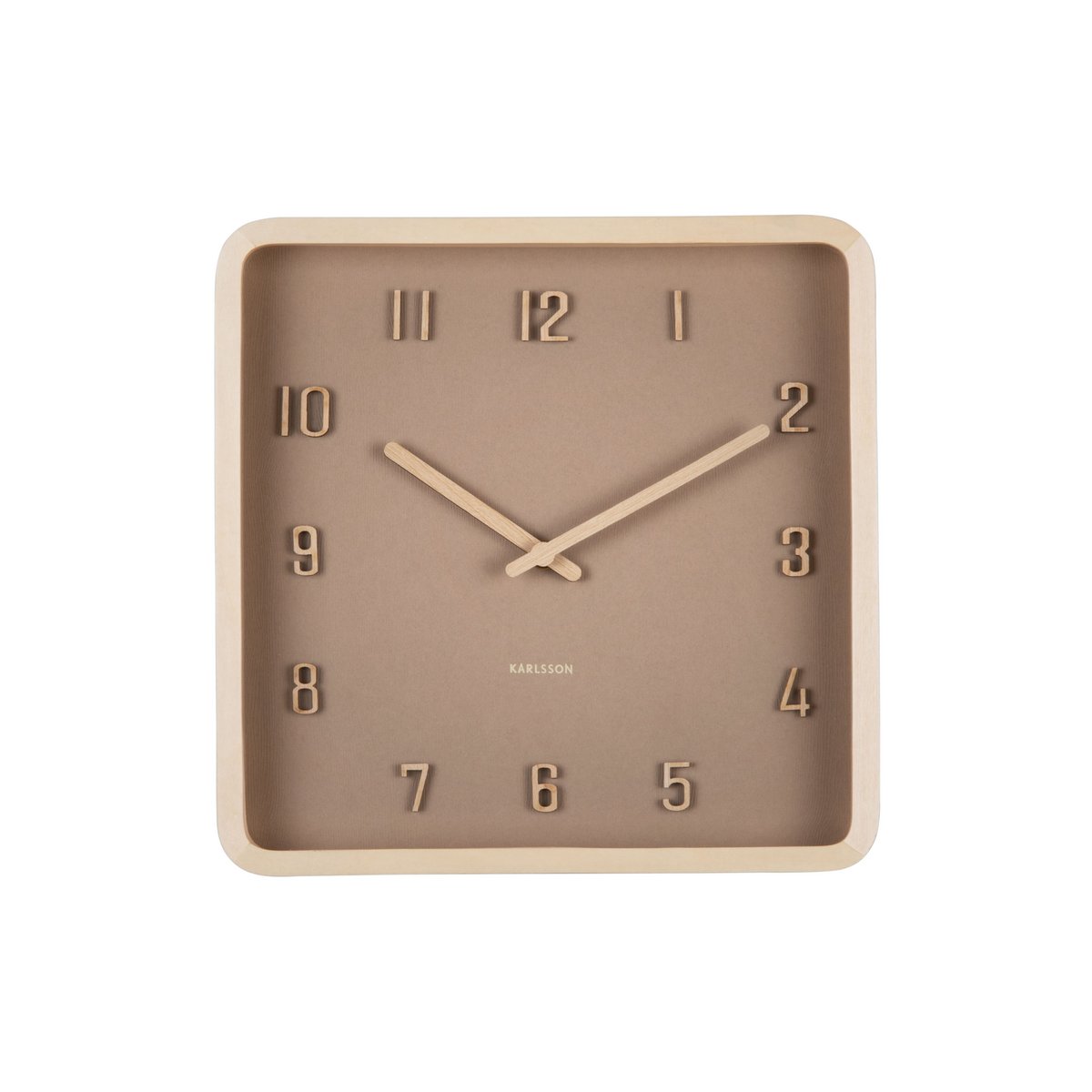 Wandklok 26x26 cm hout bruin