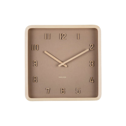 Wandklok 26x26 cm hout bruin