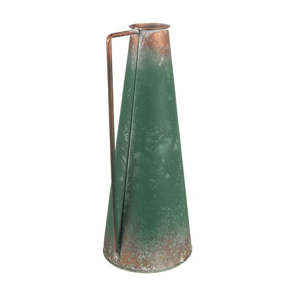 Decoratie kan 14x12x31 cm groen metaal