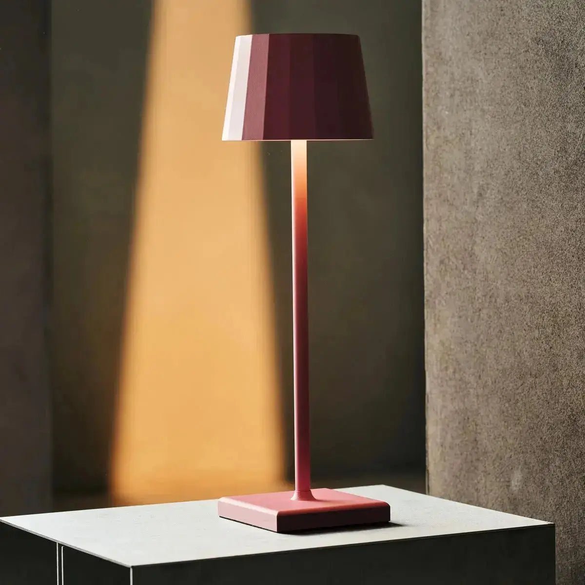 Tafellamp roze oplaadbaar metaal 38 cm