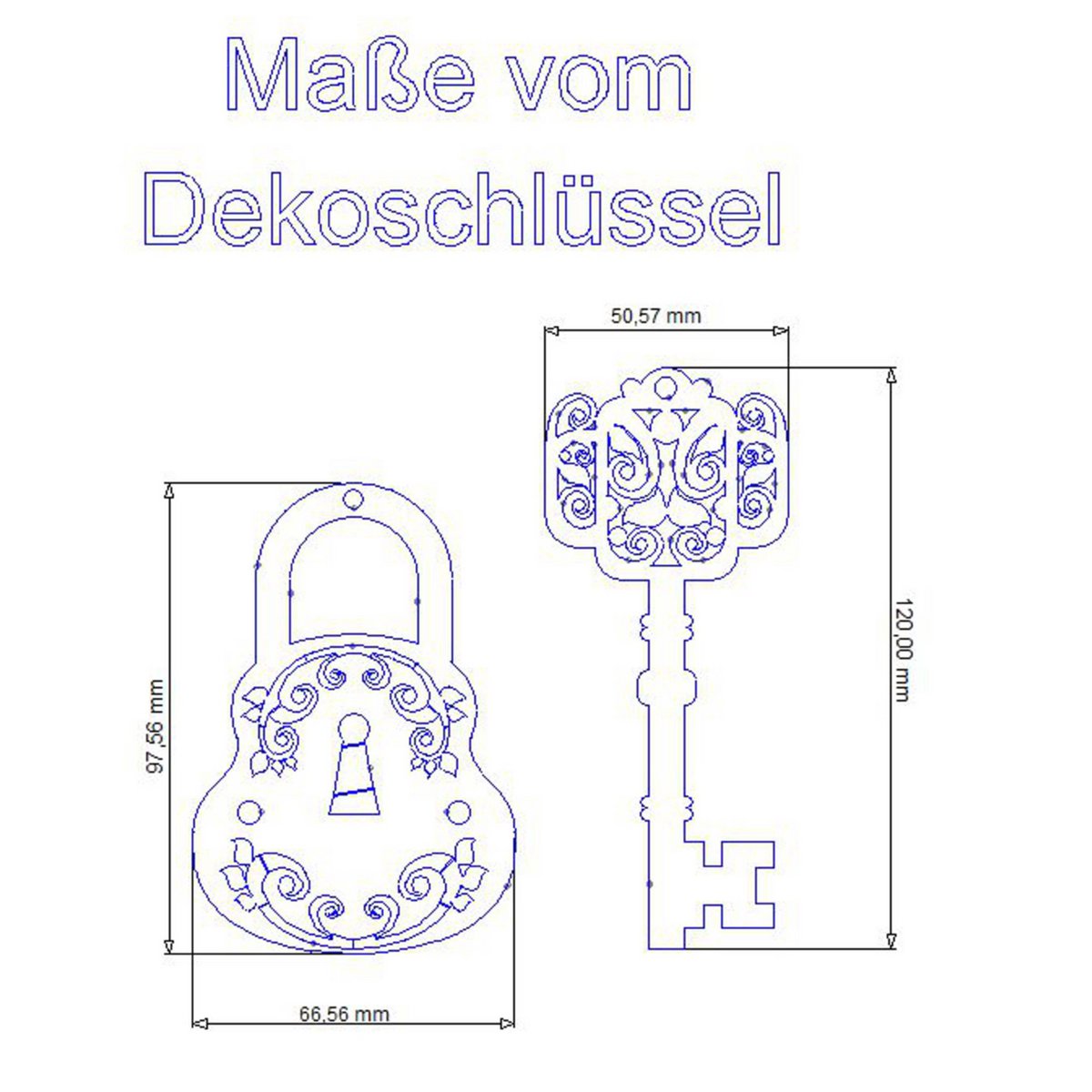 Decoratief hangslot met sleutel metaal roestkleurig