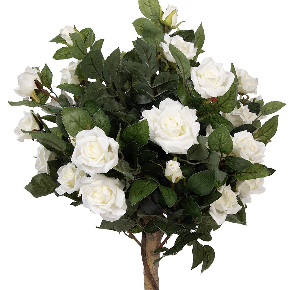 Kunstplant Roos 120 cm Wit Kunststof