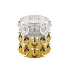Bubbelkaarshouder glas goud 10x10x11 cm