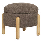 Medas Ottoman With Storage In Boucle Look Brown Stylish