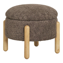 Medas Ottoman With Storage In Boucle Look Brown Stylish