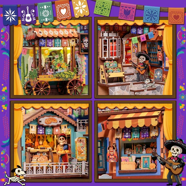 Cutebee, DIY Booknook, Plaza de los Muertos, BJAA405, 18,3x12x23,3cm