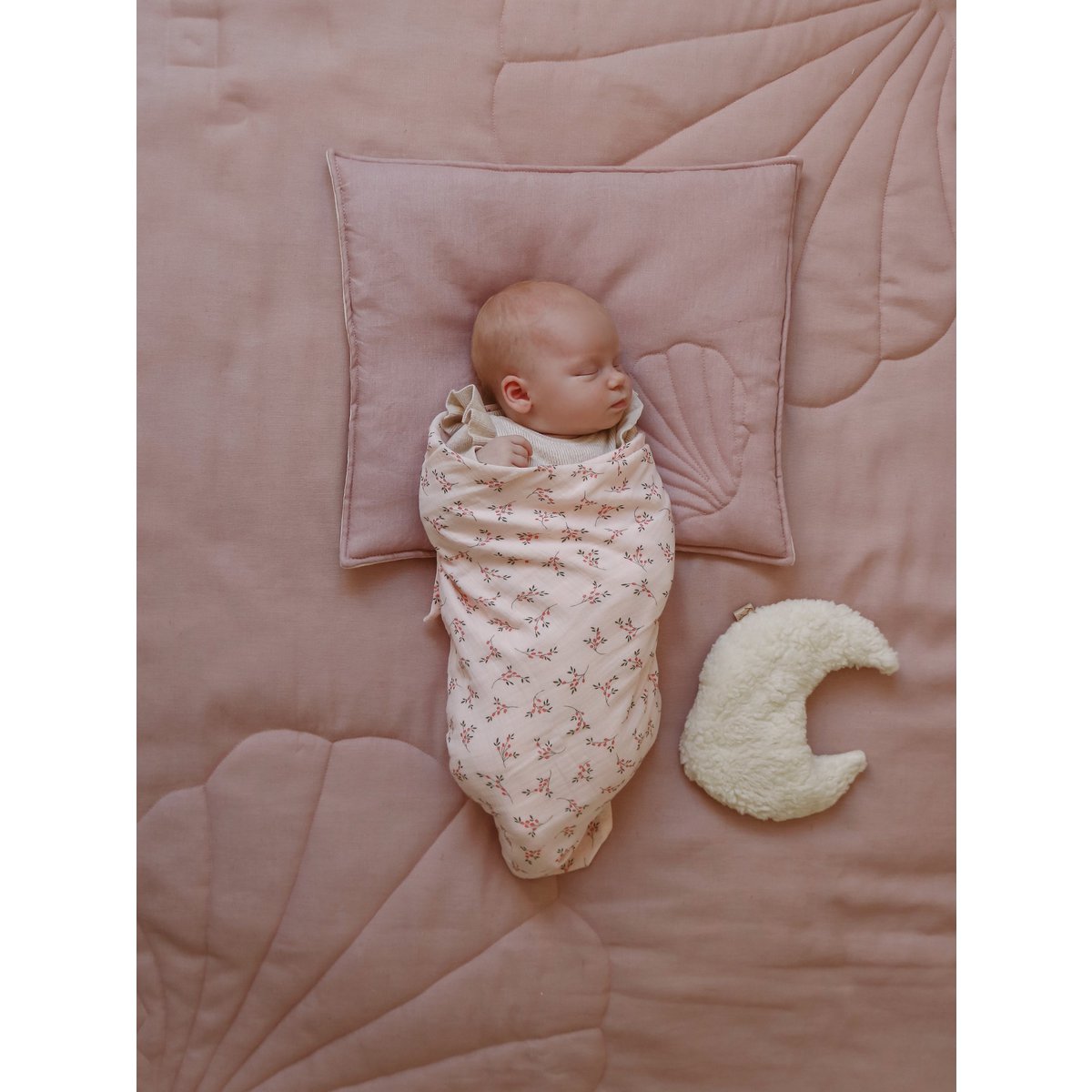 Kinder overtrekset linnen 90x135 cm poederroze
